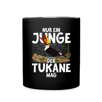Tropischer Vogel Jungen Geschenk Exotisches Tukan - Tasse einfarbig - Schwarz - Vorne