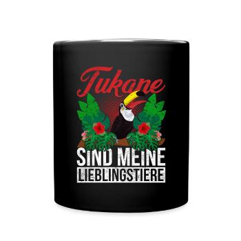 Tukane sind meine Lieblingstiere Lustiges Tukan - Tasse einfarbig - Schwarz - Vorne