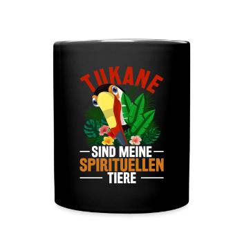 Exotischer Vogel Lustiges Geschenk Tropen Tukan - Tasse einfarbig - Schwarz - Vorne