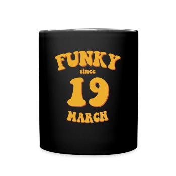 Funky Anniversaire: Mars 2019 - Flower Power - Mug uni - noir - Devant