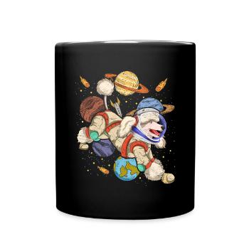 Galaxy Astronaut Dogs Cadeau Caniche de l’espace - Mug uni - noir - Devant