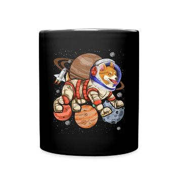 Galaxy Astronaut Dogs Cadeau Espace Corgi - Mug uni - noir - Devant