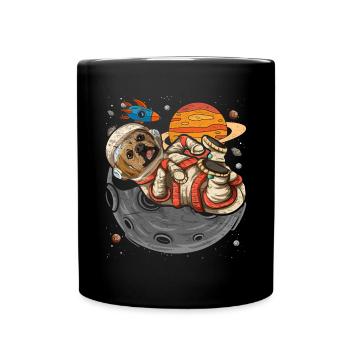 Galaxy Astronaut Dogs Cadeau Espace Puggle - Mug uni - noir - Devant