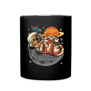Universe Dogs Gift Space Astronaut Puggle - Full Colour Mug - black - Front