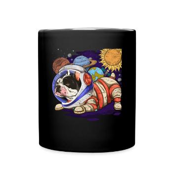 Astronaut Dogs Gift English Bulldog - Full Colour Mug - black - Front