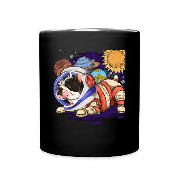 Universe Dogs Gift Astronaut Bulldog - Full Colour Mug - black - Front