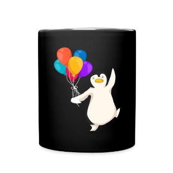 Antarktis Vogel Zoo Tier Geschenk Ballon Pinguin - Tasse einfarbig - Schwarz - Vorne