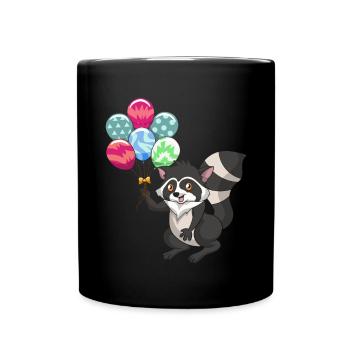 Waldbewohner Trash Panda Geschenk Ballon Waschbär - Tasse einfarbig - Schwarz - Vorne