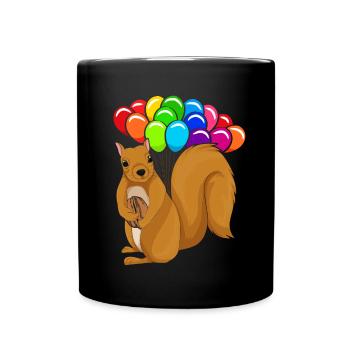 Ballon Wald Tier Geschenk Nagetier Eichhörnchen - Tasse einfarbig - Schwarz - Vorne