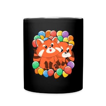 China Tierliebhaber Geschenk Ballon Roter Panda - Tasse einfarbig - Schwarz - Vorne