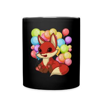 Waldbewohner Tierfreund Geschenk Ballon Fuchs - Tasse einfarbig - Schwarz - Vorne