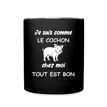 Humour cochon - Mug uni - noir - Devant