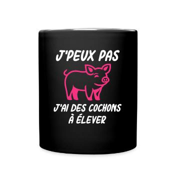 Eleveur de cochon - Mug uni - noir - Devant