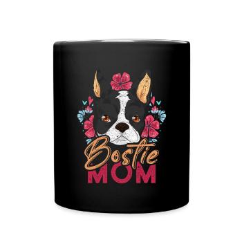 Bostie Mama Chien Cadeau de fête des mères Boston Terrier - Mug uni - noir - Devant