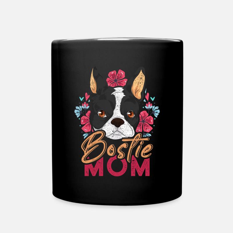 Bostie Mama Hund Muttertag Geschenk Boston Terrier - Tasse einfarbig - Schwarz
