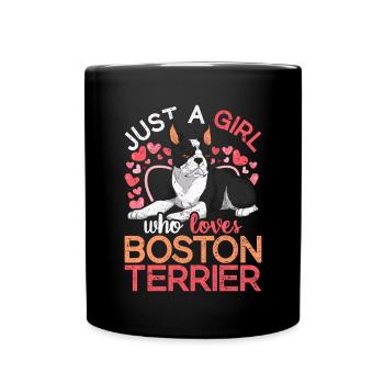 Juste une fille qui aime Boston Terrier Bostie - Mug uni - noir - Devant