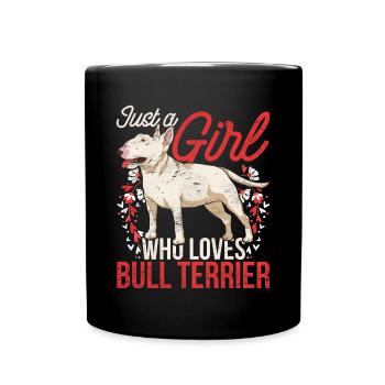 Juste une fille qui aime le bull terrier terrier - Mug uni - noir - Devant