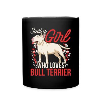 Dog Lover Girl Cadeau Dog Bull Terrier - Mug uni - noir - Devant