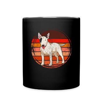Dogs Retro Bull Terrier - Full Colour Mug - black - Front