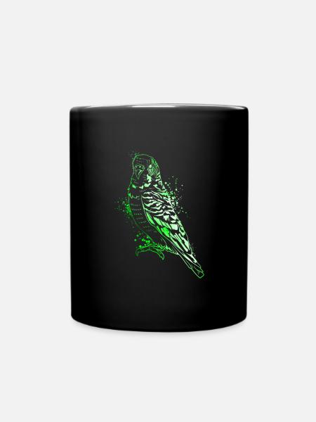 Farbenfroher Wellensittich - Tasse einfarbig - Schwarz