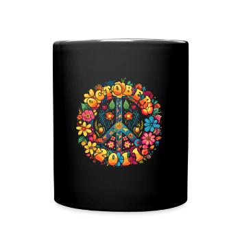 Flower Power Hippie Birthday - Octobre 2011 - Mug uni - noir - Devant