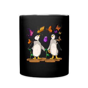 Insect Zoo Animal Gift Butterfly Penguin - Full Colour Mug - black - Front
