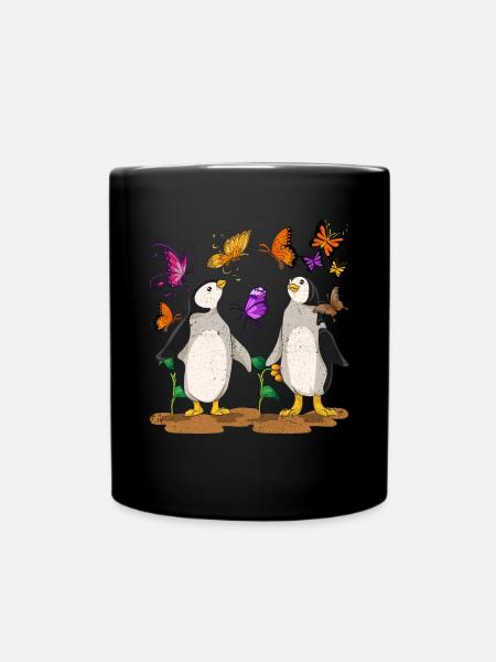 Insecte Zoo Animal Cadeau Manchot Papillon Pingouin - Mug uni - noir