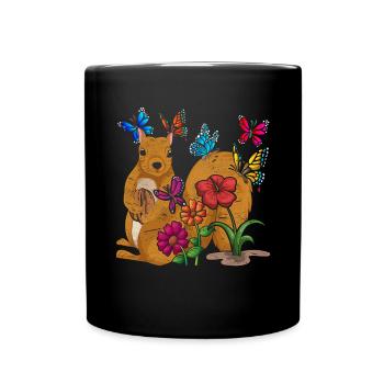 Cadeau animal forestier Écureuil papillon - Mug uni - noir - Devant