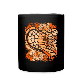 Reptilien Schlange Raubtier Geschenk Tier Kobra - Tasse einfarbig - Schwarz - Vorne