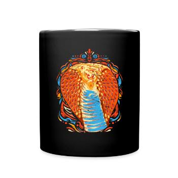 Raubtier Farbenfrohes Schlangen Geschenk Kobra - Tasse einfarbig - Schwarz - Vorne