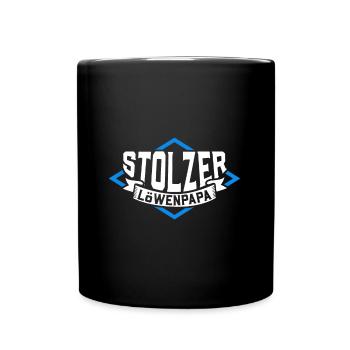 Stolzer Löwenpapa - Tasse einfarbig - Schwarz - Vorne