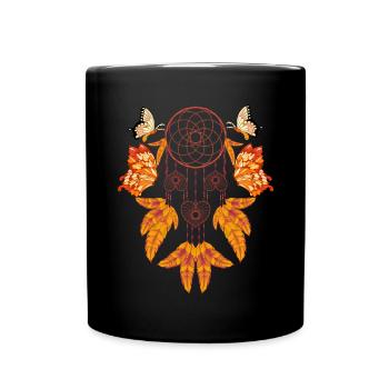 Butterfly Hippie Bijoux Cadeau Capteur de rêves - Mug uni - noir - Devant