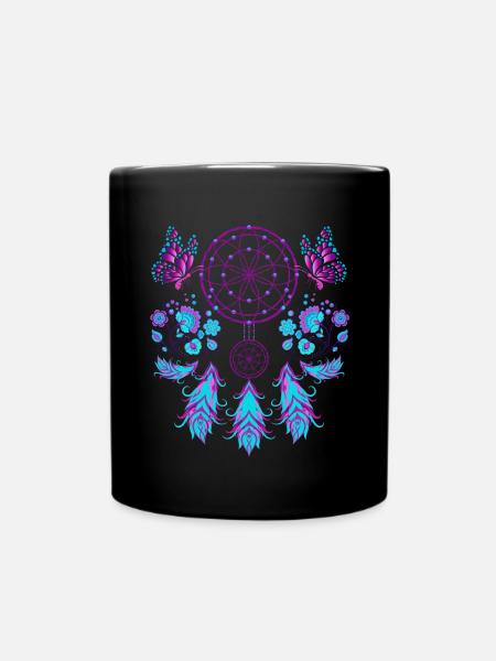 Bijoux en plumes Boho Butterfly Dream Catcher - Mug uni - noir