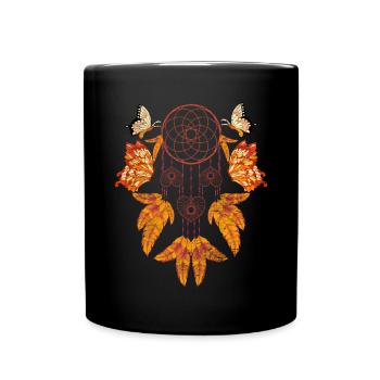 Butterfly Feathers Jewelry Gift Dream Catcher - Full Colour Mug - black - Front