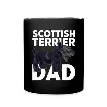 Scottie Papa Chiens Fête des pères Terrier écossais - Mug uni - noir - Devant