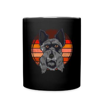 Retro Scottish Terrier - Tasse einfarbig - Schwarz - Vorne
