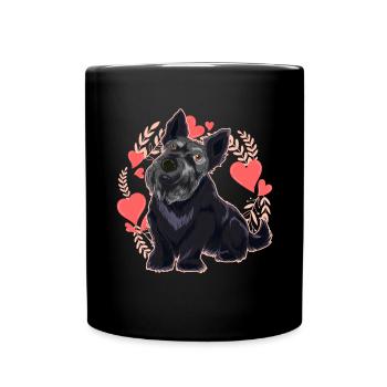 Les chiens adorent Scottie Heart Gift Scottish Terrier - Mug uni - noir - Devant