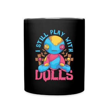 Wicca Witchcraft Voodoo Spell Funny Voodoo Doll - Full Colour Mug - black - Front