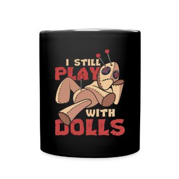 Voodoo Spell Wicca Witchcraft Funny Voodoo Doll - Full Colour Mug - black - Front