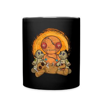 Creepy Wiccan Witch Gift Voodoo Doll - Full Colour Mug - black - Front