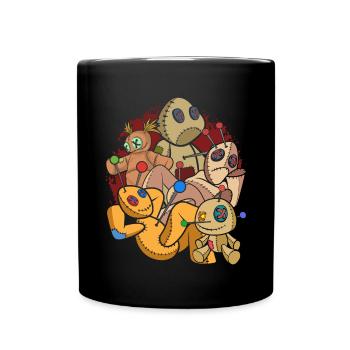 Voodoo Spell Gift Wiccan Witch Voodoo Doll - Full Colour Mug - black - Front