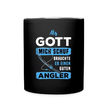 Angel Hobby Fischfang Fische Angelhaken Angeln - Tasse einfarbig - Schwarz - Vorne