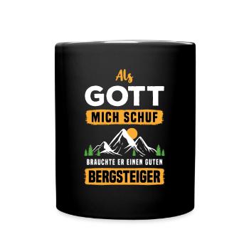 Wandern Wanderer Abenteurer Gebirge Bergsteiger - Tasse einfarbig - Schwarz - Vorne