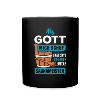 Saunagang Saunaaufguss Saunieren Wellness Sauna - Tasse einfarbig - Schwarz - Vorne