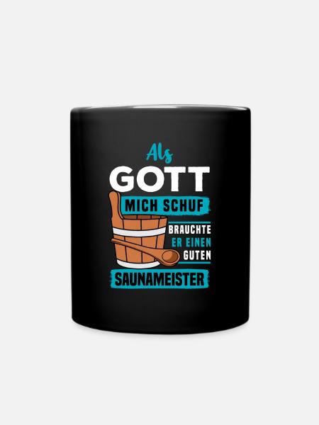 Saunagang Saunaaufguss Saunieren Wellness Sauna - Tasse einfarbig - Schwarz