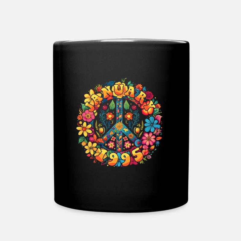 Flower Power Hippie Birthday - Janvier 1995 - Mug uni - noir
