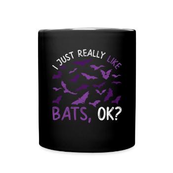 J’aime juste les chauves-souris Ok chauve-souris animale - Mug uni - noir - Devant
