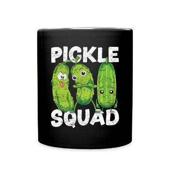 Gurken Squad Essiggurke Geschenk Lustiges Gurke - Tasse einfarbig - Schwarz - Vorne