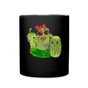 Lunettes de soleil Cornichon Gherk cadeau Concombre - Mug uni - noir - Devant