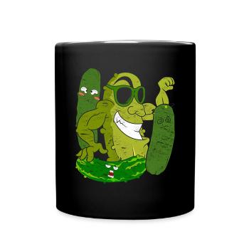 Essiggurke Geschenk Lustiges Sonnenbrille Gurke - Tasse einfarbig - Schwarz - Vorne